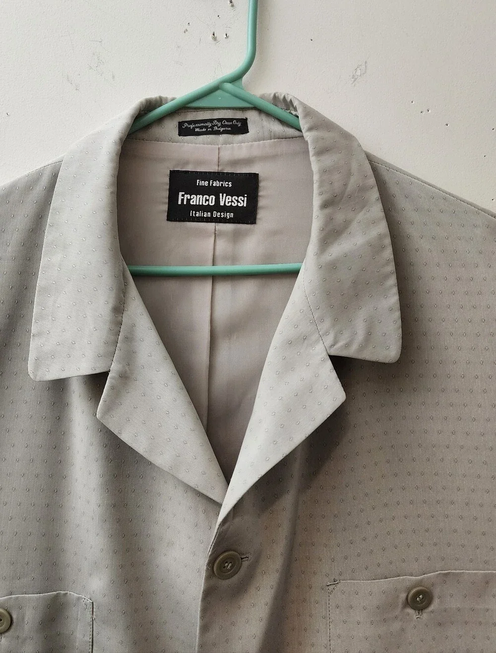 Vtg Franco Vessi Men’s Shirt Jacket 2X Franco Polyester Microfiber Shacket 90s